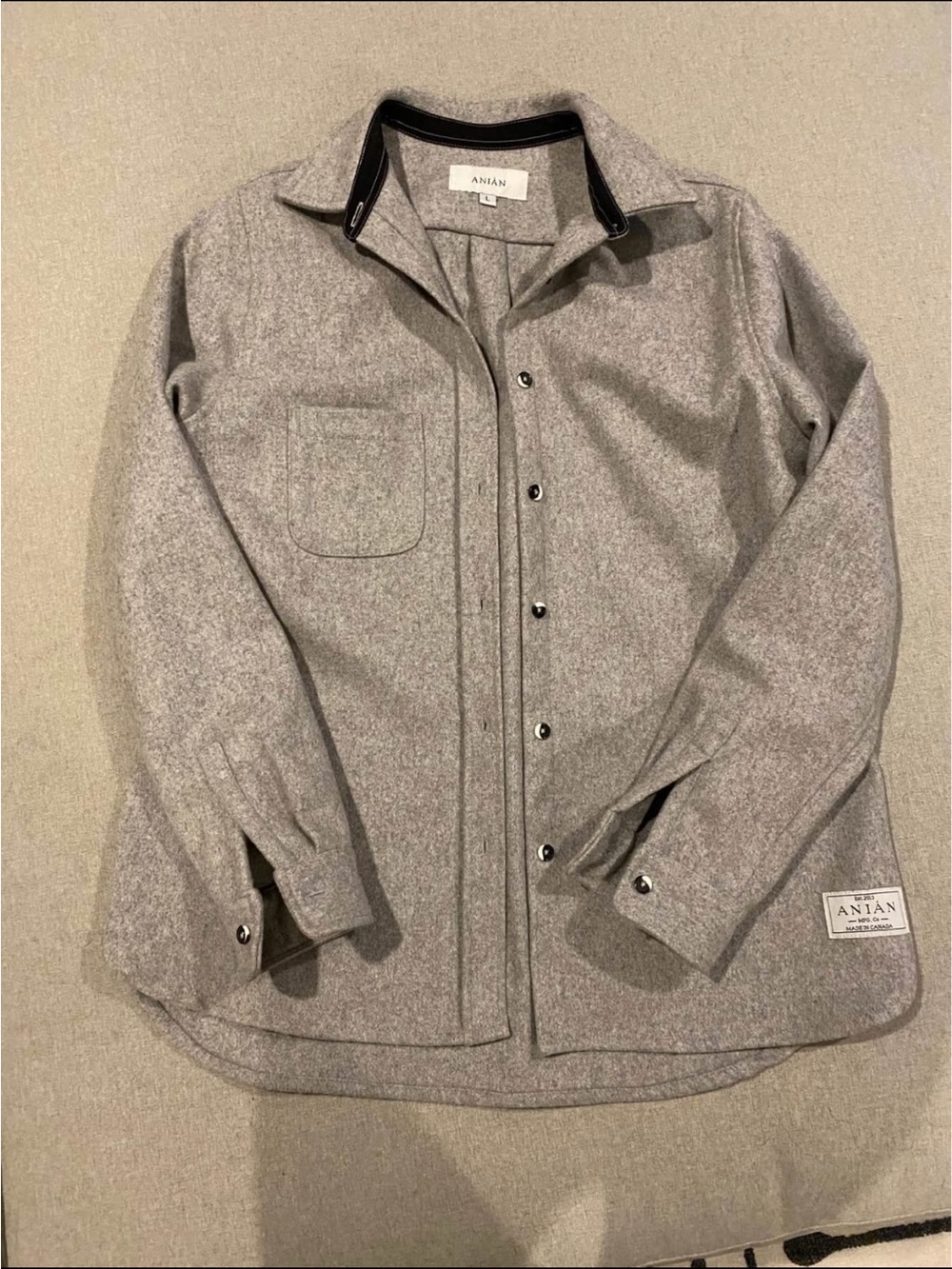 Anian Modern Melton wool shacket.